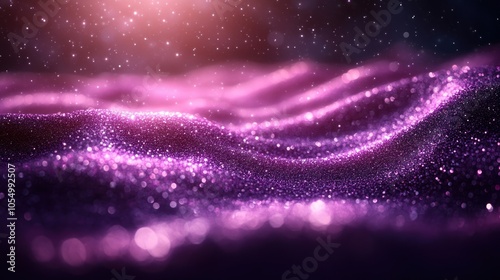 Abstract Purple Glitter Background with Bokeh Lights