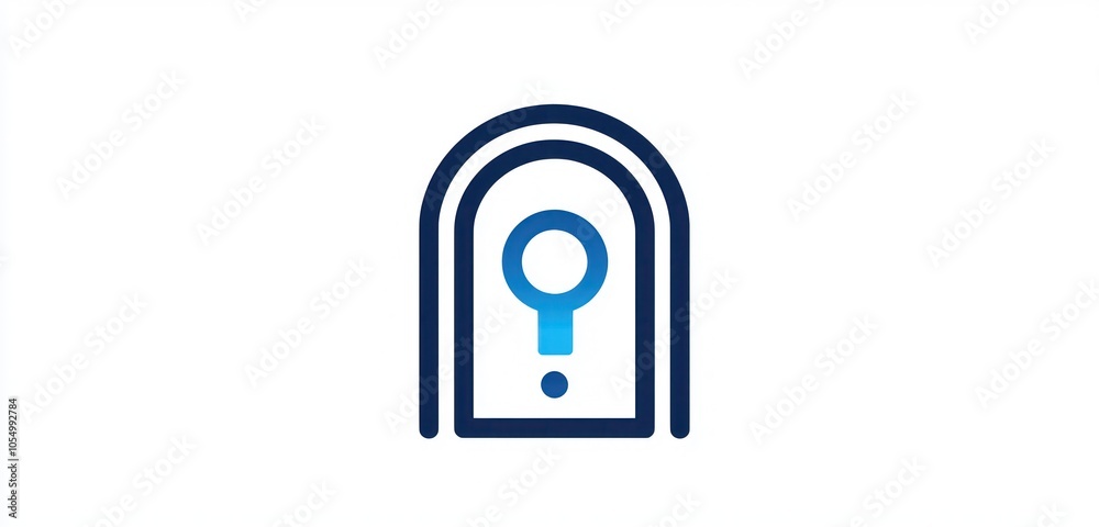 Modern entry permission symbolized by an access control line icon. Modern entry permission symbolized by an access control line icon.
