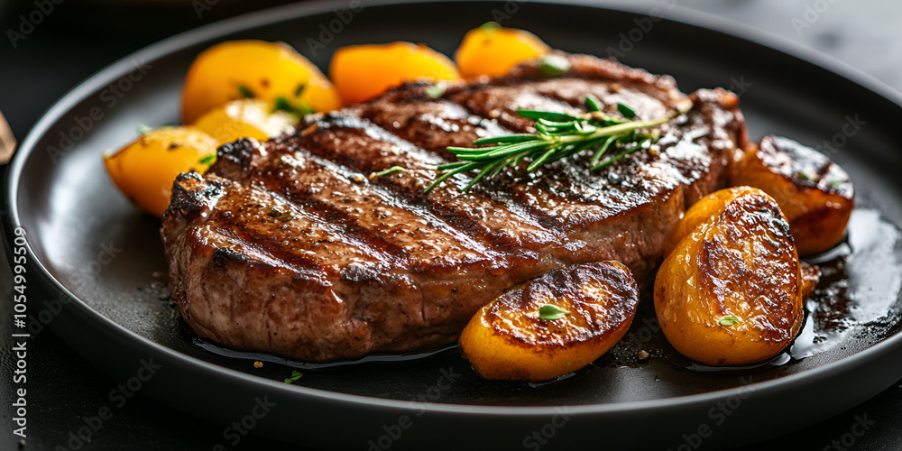 Juicy Grilled Steak with Caramelized Peaches Juicy Grilled Steak with Caramelized Peaches