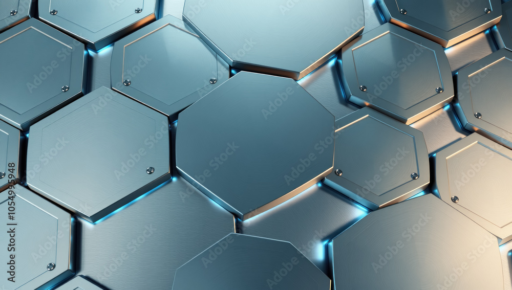 An abstract background with a hexagon pattern and glowing lights. An abstract background with a hexagon pattern and glowing lights.