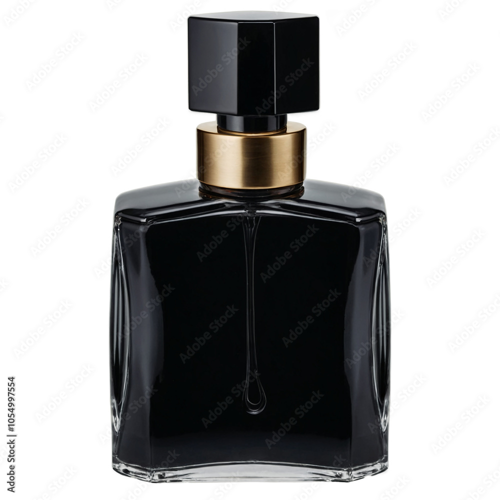Luxurious Black Glass Perfume Bottle on Transparent Background Ideal for High-End Fragrance Marketing and Advertisements Luxurious Black Glass Perfume Bottle on Transparent Background Ideal for High-End Fragrance Marketing and Advertisements