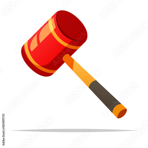 Cartoon big hammer vector isolated illustration