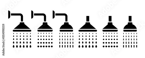 Toilet shower icons set. Shower bathroom badge, logo, label, sticker, Shower room sign. Vector Illustration