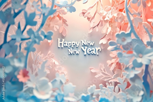 Bright Relief Art with Organic Paper Cut Design