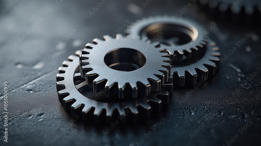 Minimalist Gears on Dark Gray Background Minimalist Gears on Dark Gray Background