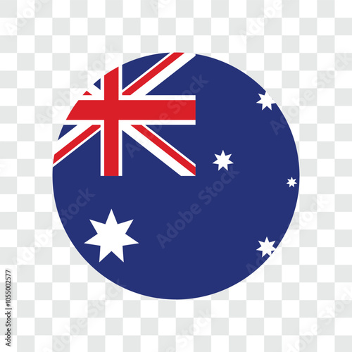 National flag circle icon of Australia. Vector illustration