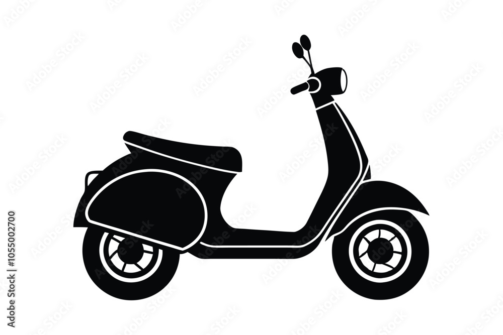 Modern Scooter Vector Silhouette Modern Scooter Vector Silhouette