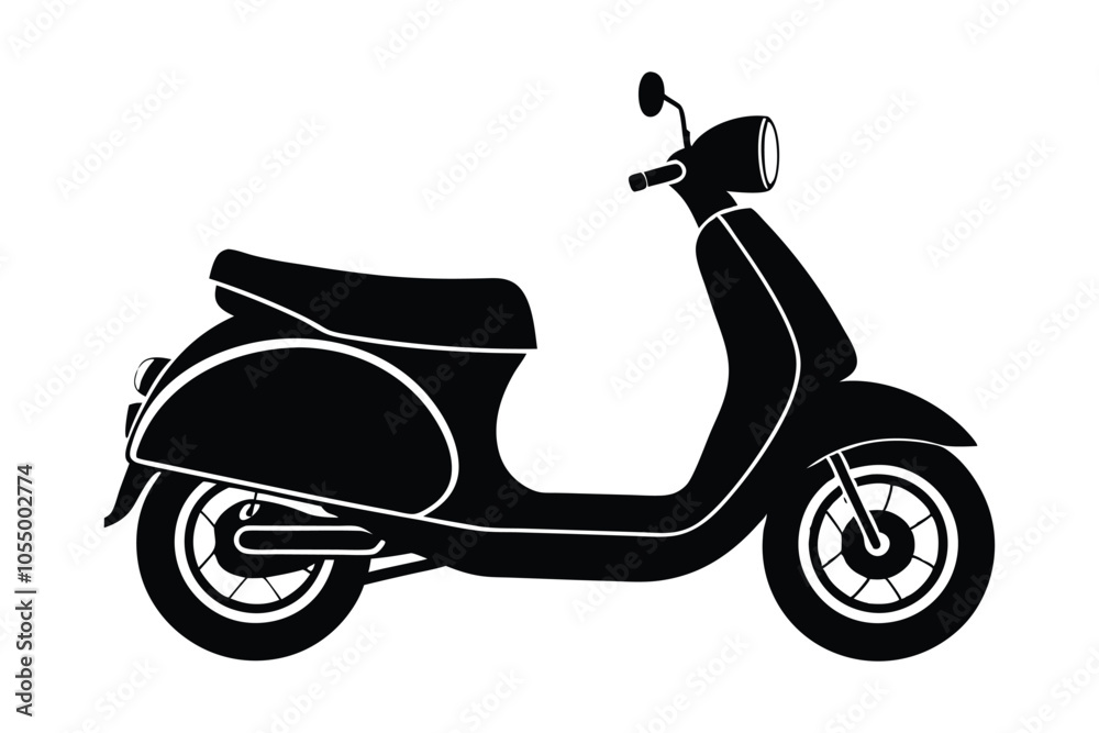 Modern Scooter Vector Silhouette 