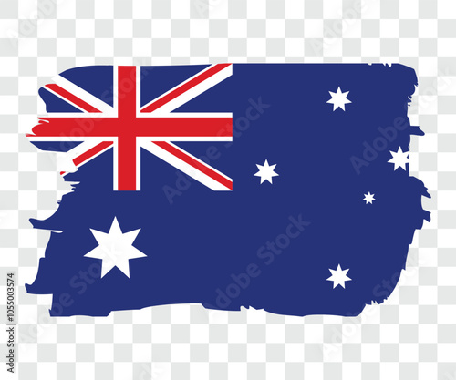 National flag of Australia isolated on transparent background. Vector illustration