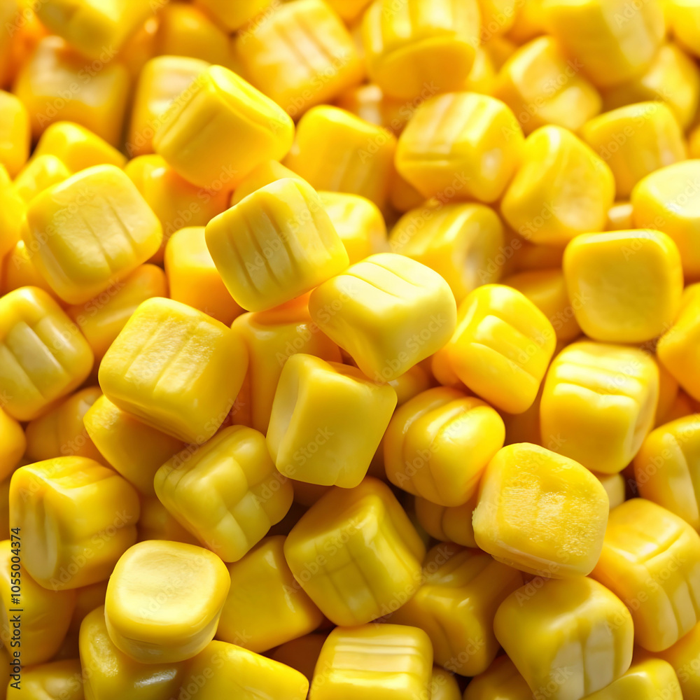 a pile of yellow sweet corn factory style candy a pile of yellow sweet corn factory style candy