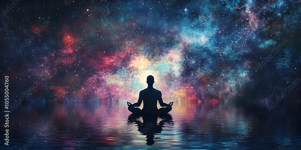 Serene Meditation by the Water under a Full Moon Serene Meditation by the Water under a Full Moon