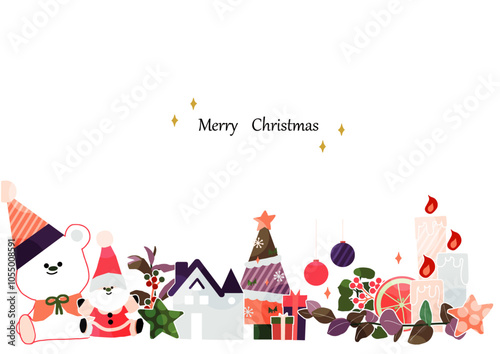 かわいいクリスマスのイラストフレーム