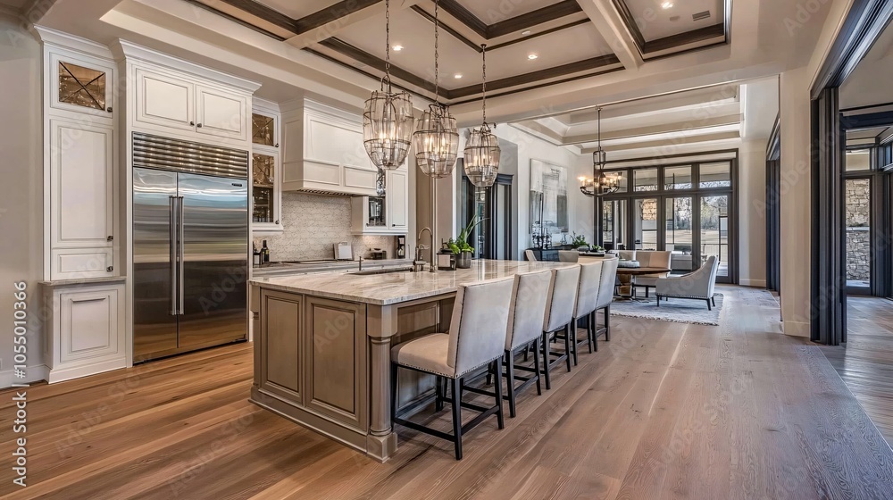 Elegant Open Kitchen with Island and Natural Light Elegant Open Kitchen with Island and Natural Light