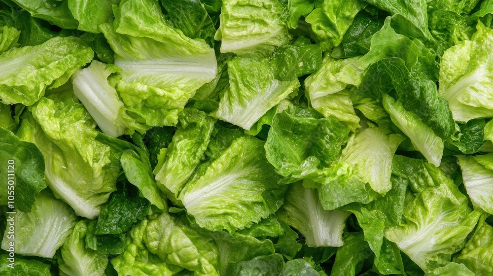 Close up view of fresh green unwashed lettuce leaves covered in invisible germs preparing for a healthy salad or meal Close up view of fresh green unwashed lettuce leaves covered in invisible germs preparing for a healthy salad or meal