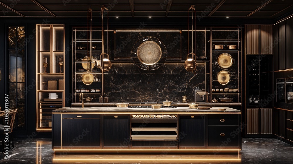 Elegant Modern Kitchen with Stylish Lighting Elegant Modern Kitchen with Stylish Lighting