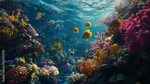 Vibrant Underwater Paradise: A Colorful Coral Reef