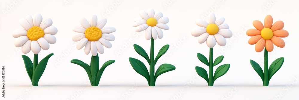 Charming Cartoon Daisies Charming Cartoon Daisies