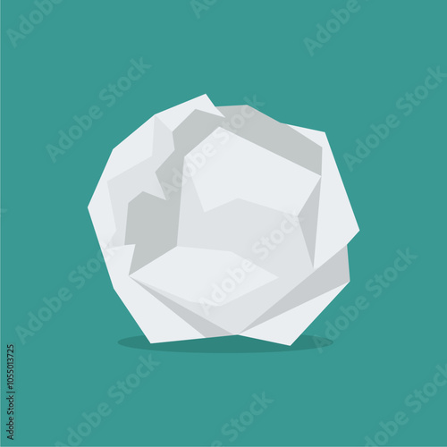 Round crumpled paper vector illustration