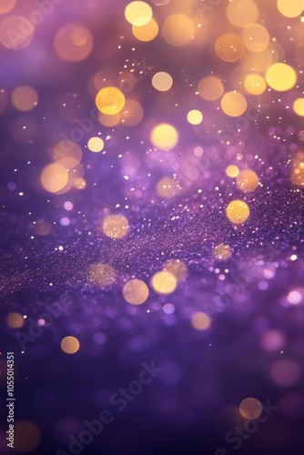 Purple and Gold Glitter Bokeh Background