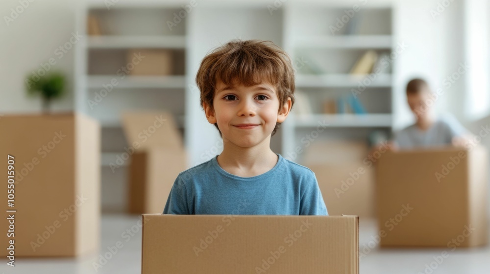Family Unpacking and Arranging Books on Shelves to Create a Cozy Reading Nook in Their Home Interior Family Unpacking and Arranging Books on Shelves to Create a Cozy Reading Nook in Their Home Interior