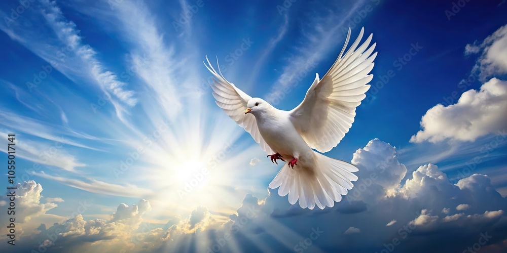 white dove flying in the sky symbolizing world peace and holy spirit white dove flying in the sky symbolizing world peace and holy spirit
