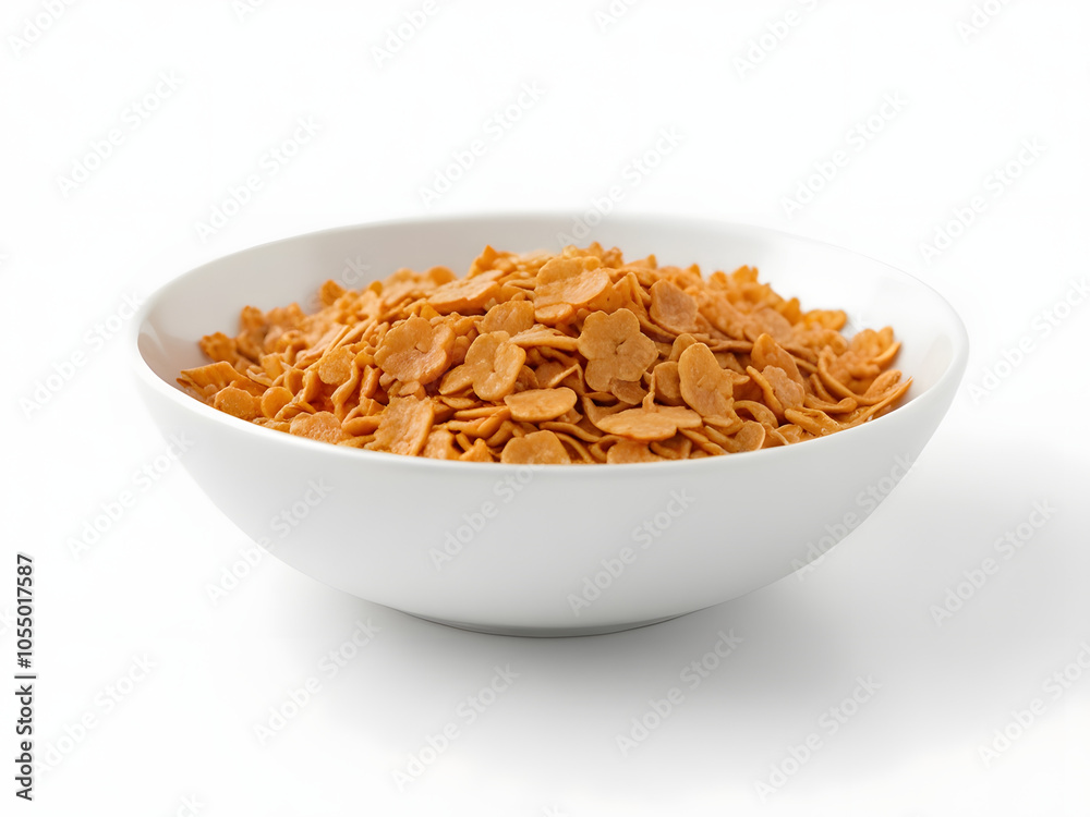 bowl of cornflakes on white background bowl of cornflakes on white background