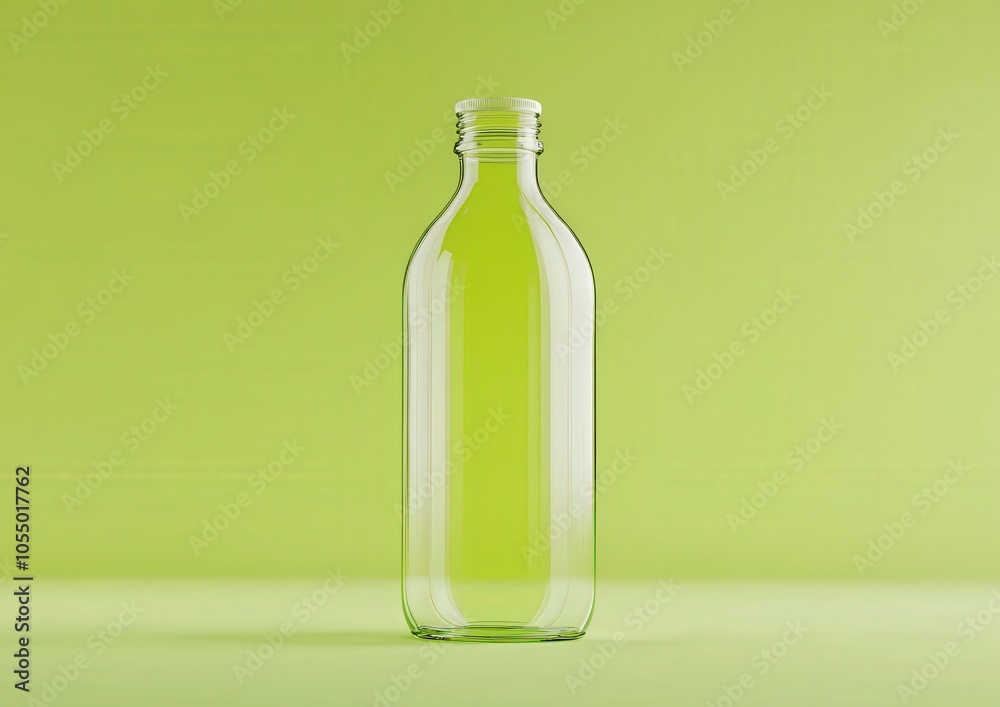 3D Render Bottle With Lite green Background 3D Render Bottle With Lite green Background