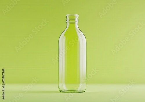 3D Render Bottle With Lite green Background