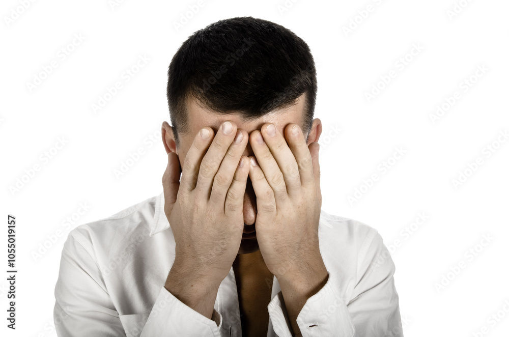 Headache and migraine. Young attractive man. Headache and migraine. Young attractive man.