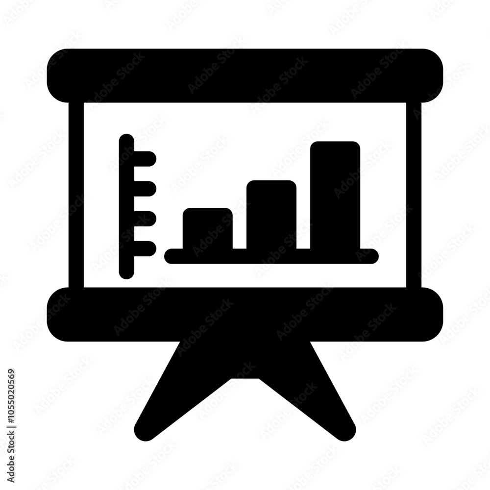 bar chart graph board glyph style bar chart graph board glyph style