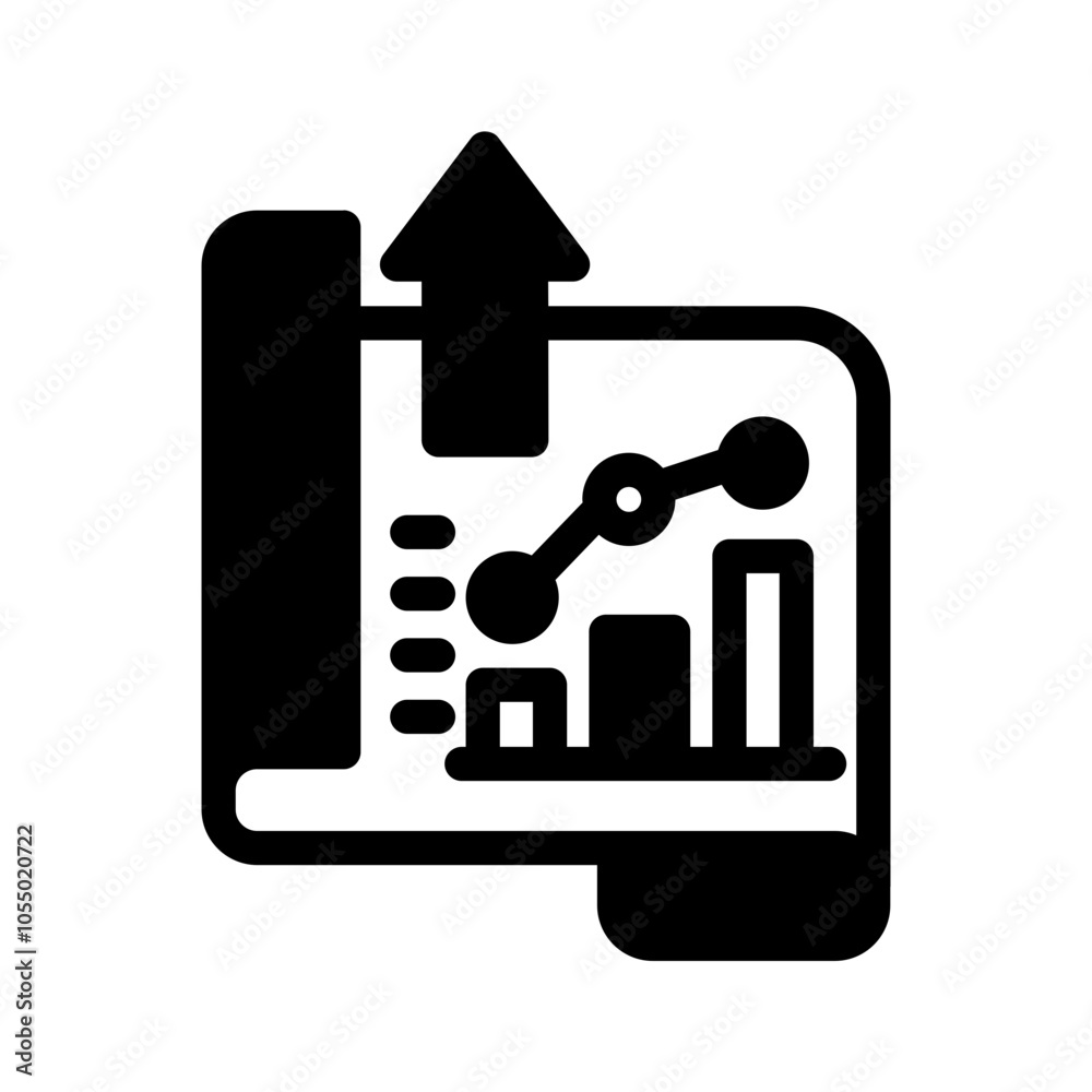 document bar chart growth glyph style document bar chart growth glyph style
