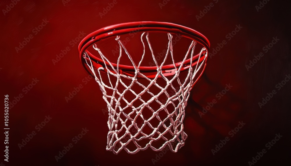 Basketball hoop against a dramatic red background, symbolizing the excitement of the game. Basketball hoop against a dramatic red background, symbolizing the excitement of the game.