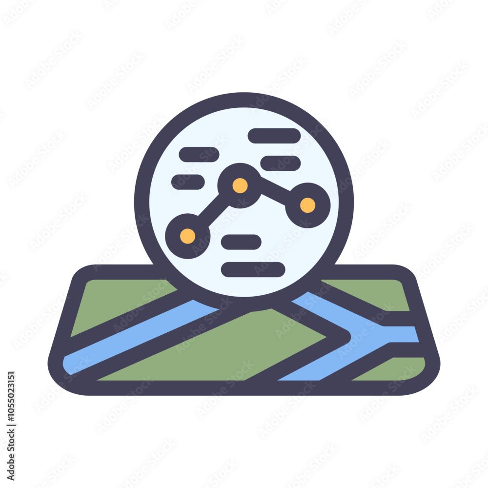 Naklejka premium line chart plan location filled style