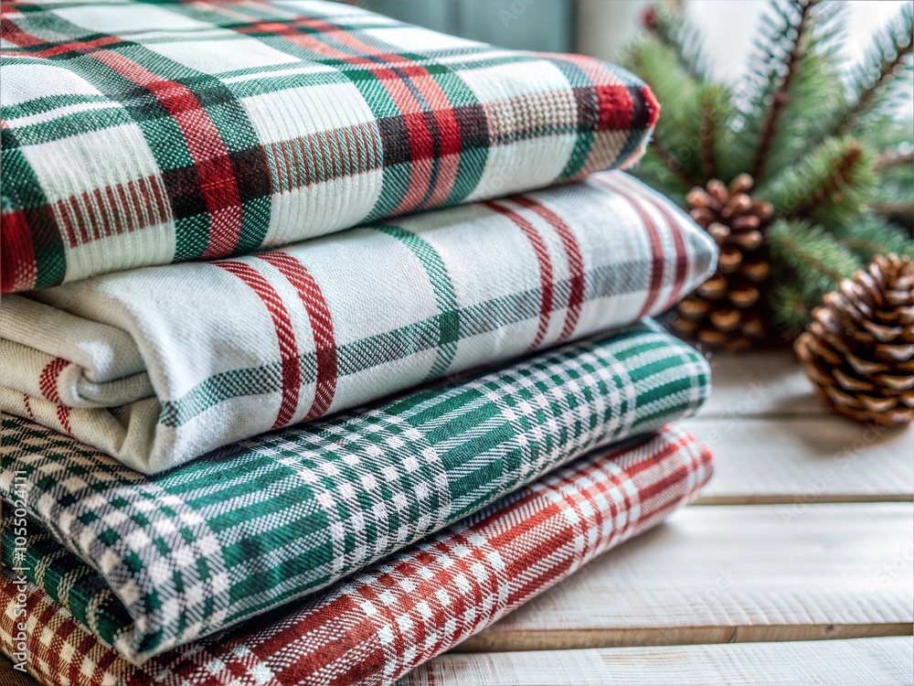 Cozy Red, Green, and White Plaid Pattern Cozy Red, Green, and White Plaid Pattern