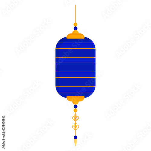 Chinese paper lantern element design on white