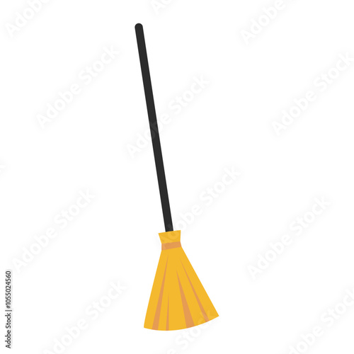 Halloween witch broom celebration icon on a white background