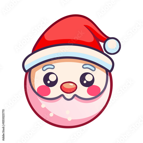 Cute Santa Claus face with blushing cheeks