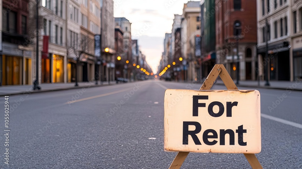 Signs of economic depression on city streets, closed shops with Signs of economic depression on city streets, closed shops with