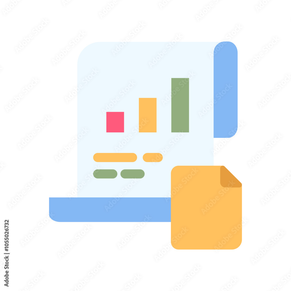 document chart graph flat style document chart graph flat style