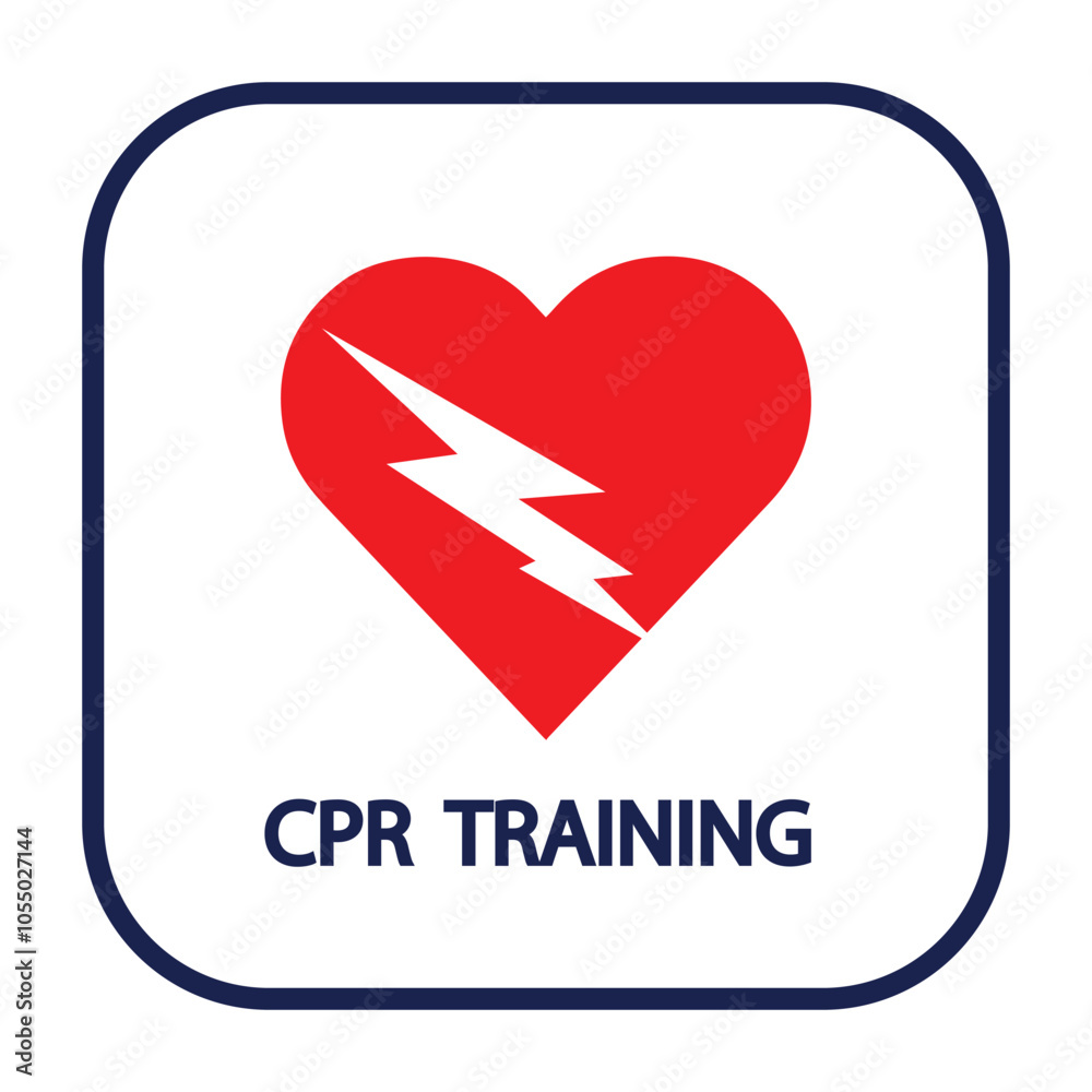 CPR logo. Medical resuscitation In an emergency. Vector clipart medical ...