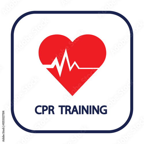 CPR logo. Medical resuscitation In an emergency. Vector clipart medical signs red icon image isolated on white background design illustration