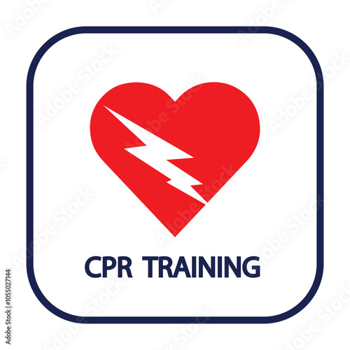 CPR logo. Medical resuscitation In an emergency. Vector clipart medical signs red icon image isolated on white background design illustration