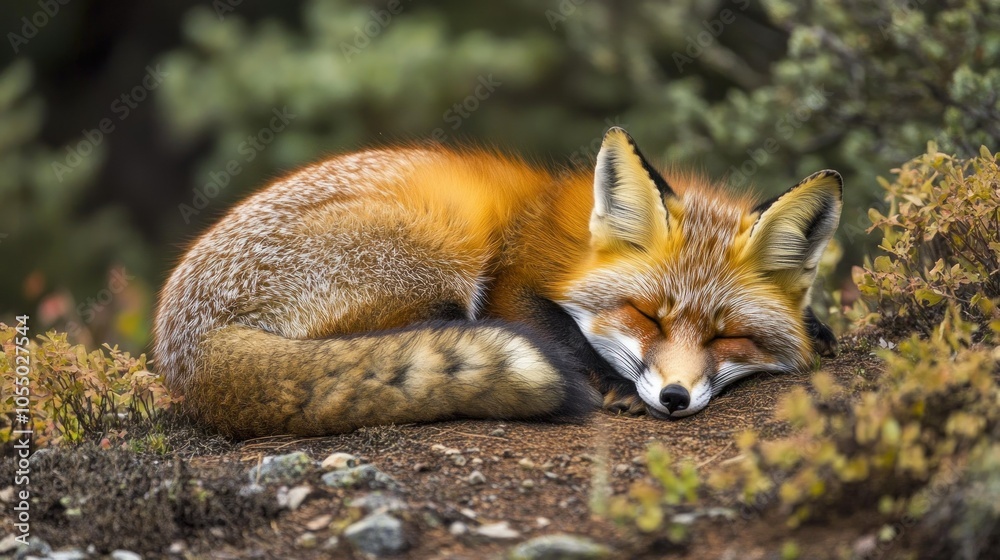 Obraz premium Sleeping Red Fox
