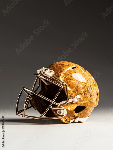 Stylish football helmet with a unique design, displayed on a neutral background. photo