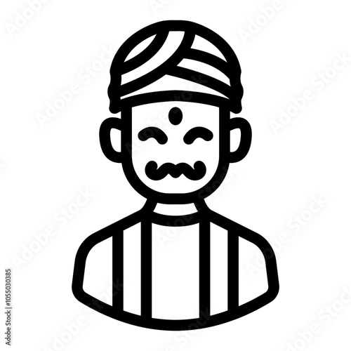 indian man outline style