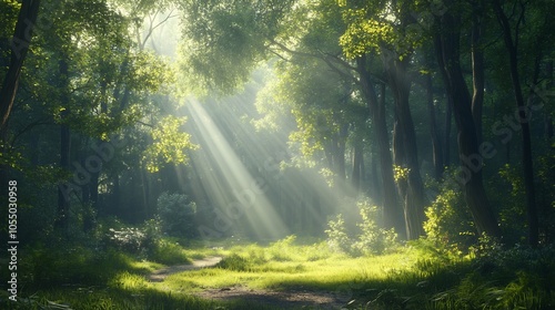 Sunbeams Through The Forest