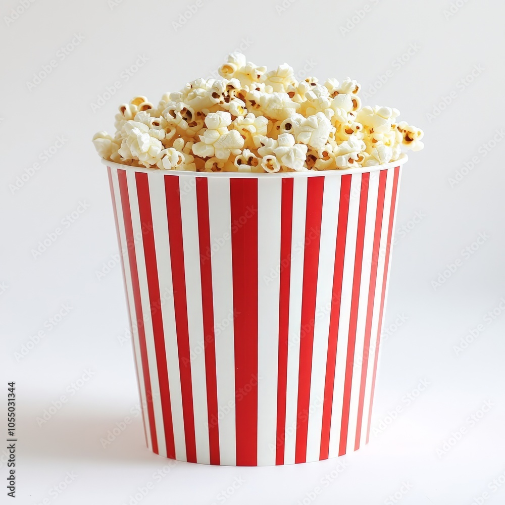 Popcorn in a Red and White Striped Bucket Popcorn in a Red and White Striped Bucket