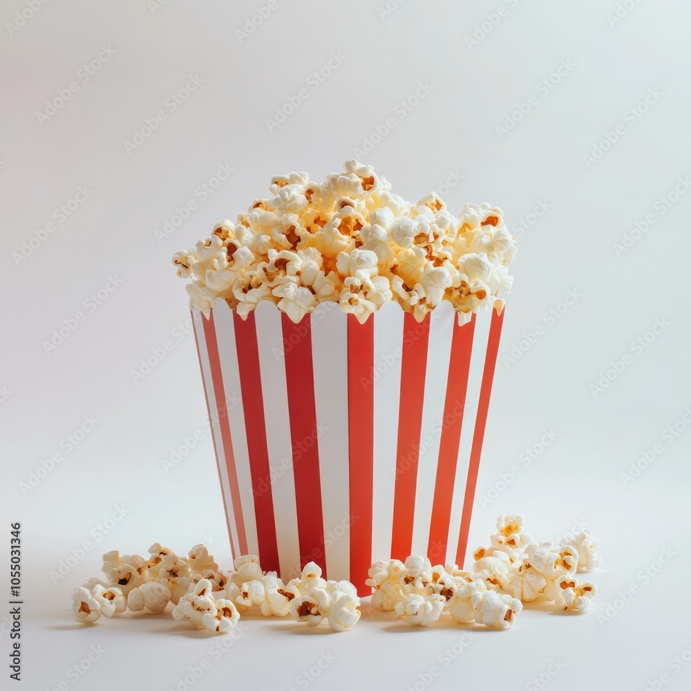 Popcorn in a Red and White Striped Bucket Popcorn in a Red and White Striped Bucket