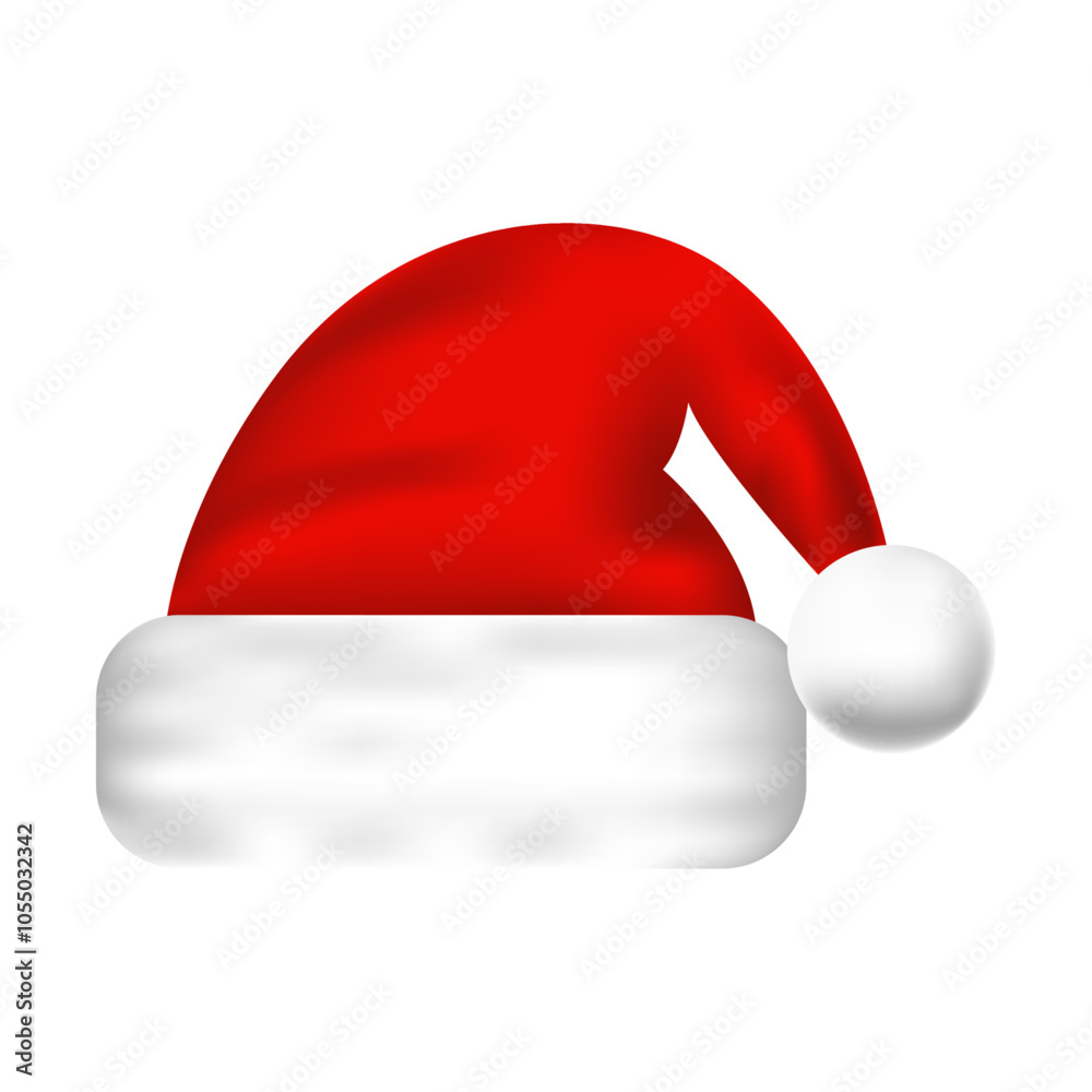 Santa Claus hat isolated illustration on a white background Santa Claus hat isolated illustration on a white background