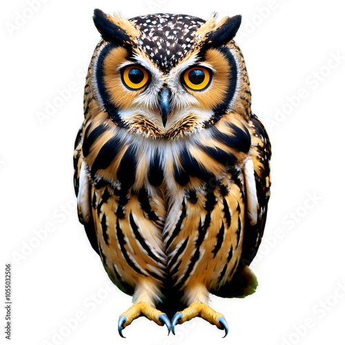 A Beautiful Owl on a Transparent Background Perfect for Educational and Creative Projects photo